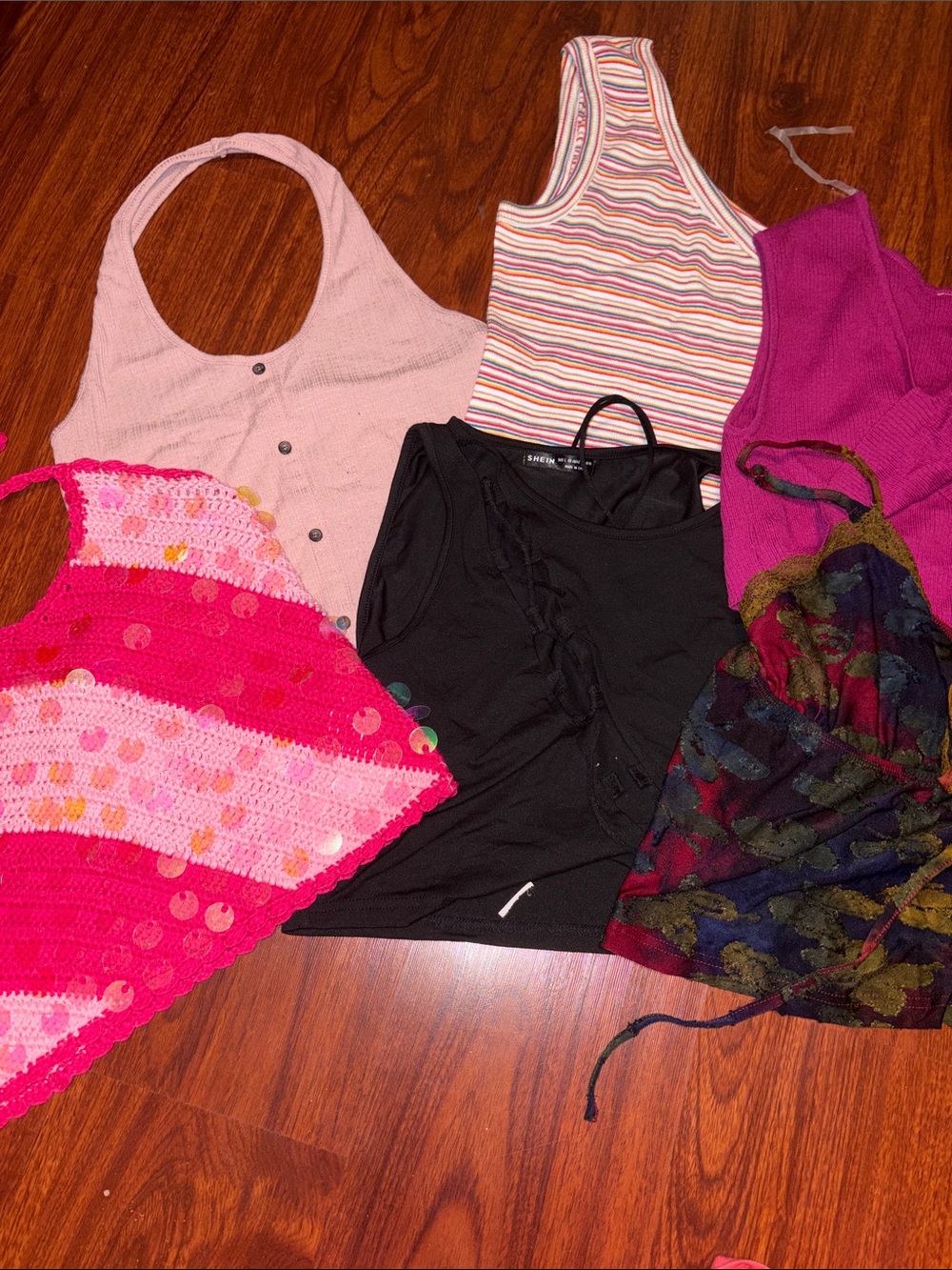 Mixed Women's Tank Tops Pack - Pink, Black, Striped, Magenta